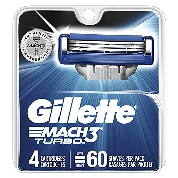 Amazon.com: Gillette Mach3 Turbo Cartridges, 4 Count